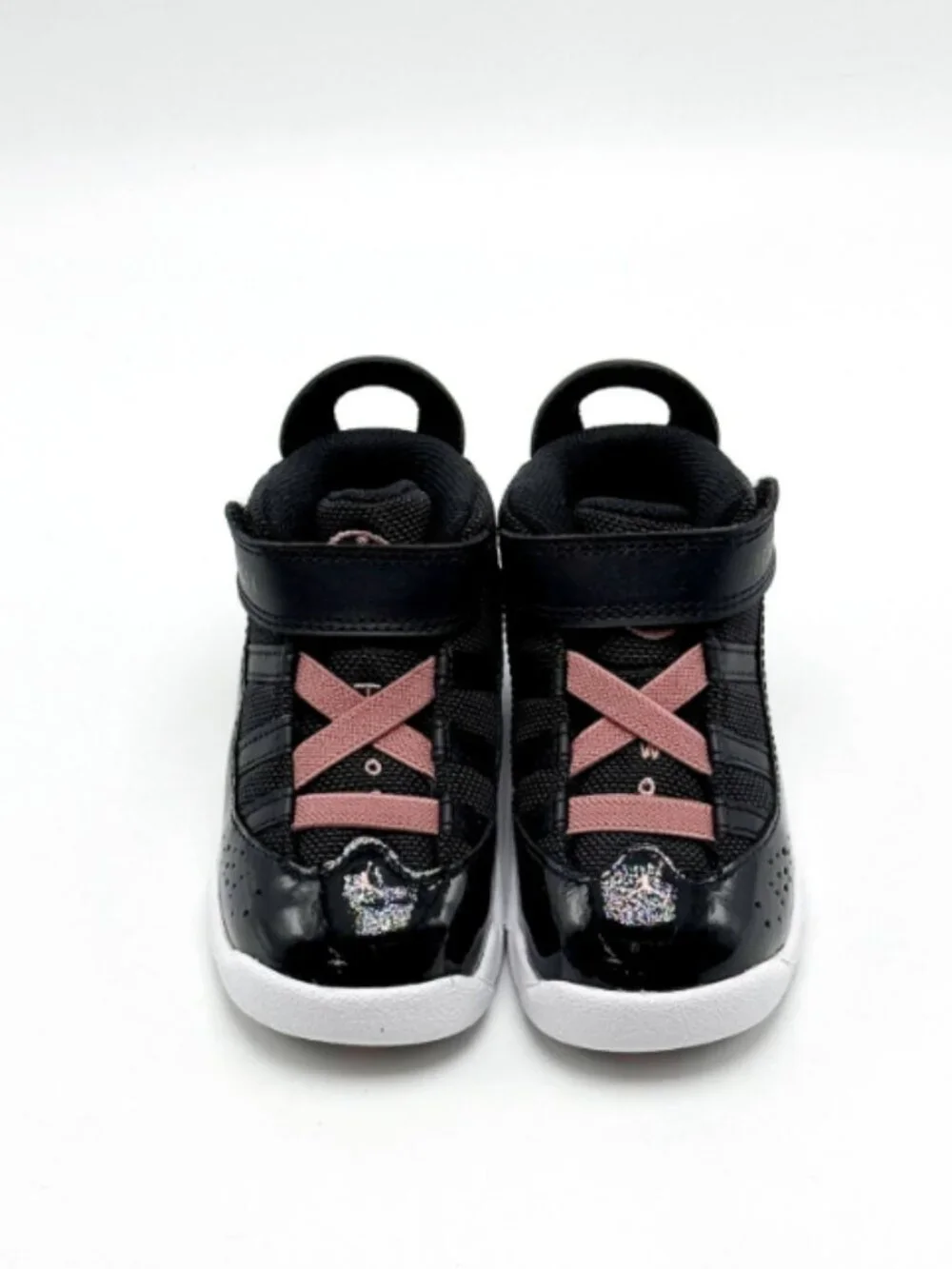Nike Air Jordan 6 Rings (TD) Toddlers Size 10C Black/White/Rust Pink